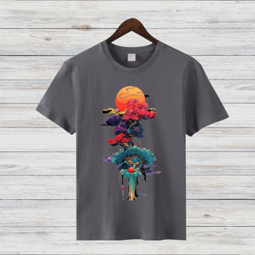 Magischer Winterbaum | Künstlerisches T-Shirt | Mystisches Naturdesign | Stilvolles Shirt für kalte Tage