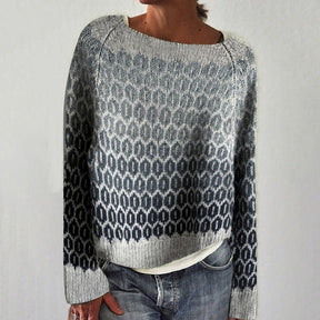 WinterStil® - Ombre grey sweater with geometric pattern