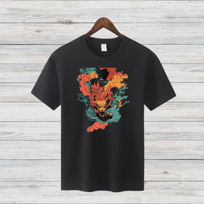 Mystischer Drachengeist | Asiatisches Fantasy Shirt | Stylisches Winter-Statement | Baumwollshirt für Drachen-Fans