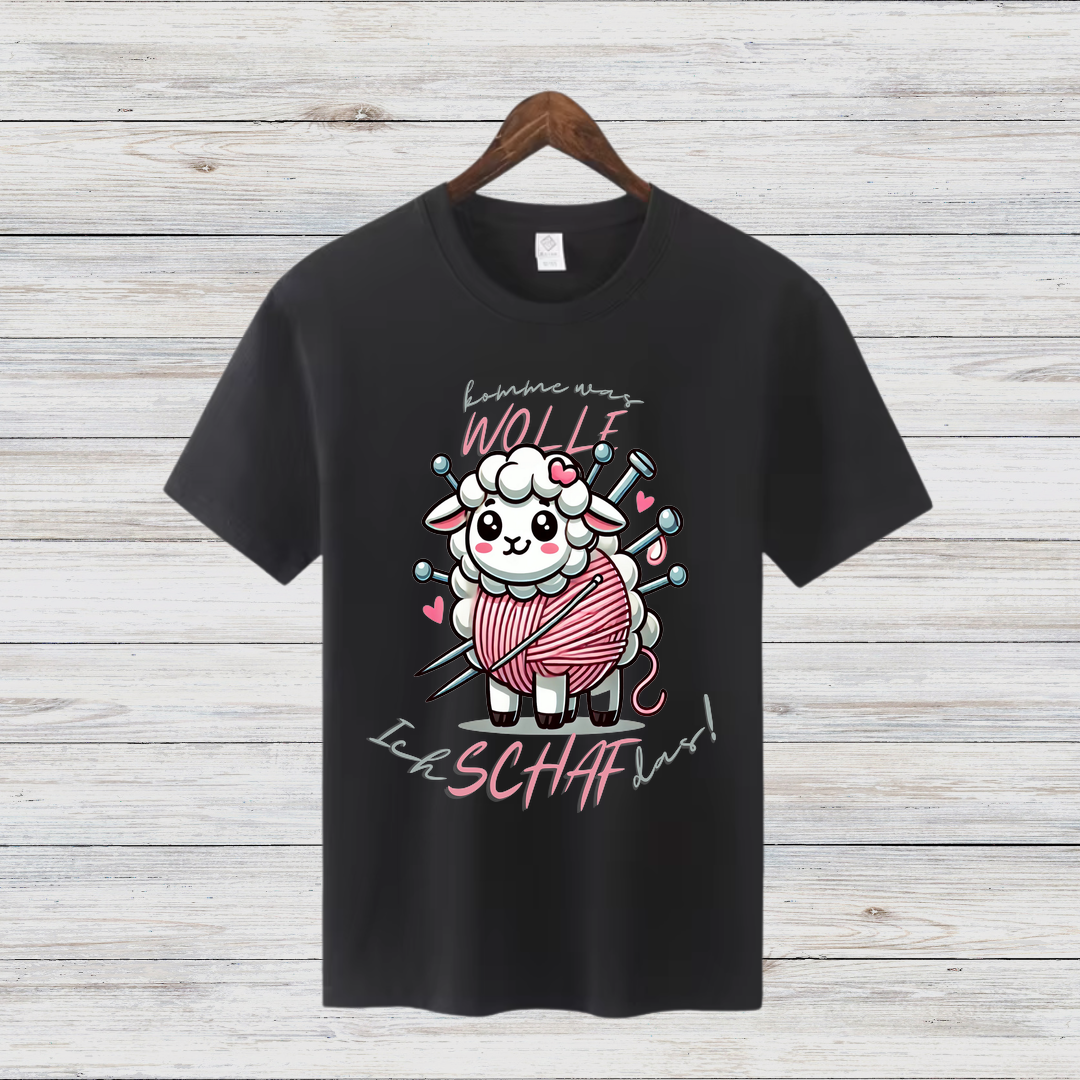 Komm Wolle | Süßes Schaf Shirt | Humorvolles Strickdesign | Lustiges Wintershirt für Damen