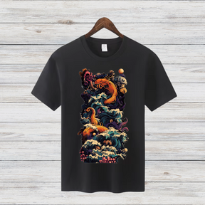 Mystische Meeresflut | Künstlerisches Fantasy-Shirt | Ozean-Design für Abenteurer | Stilvolles Statement-Shirt für den Winter