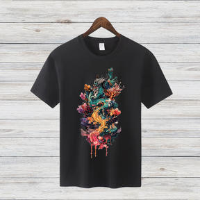 Magisches Drachen-Shirt | Künstlerisches Fantasy T-Shirt | Mystisches Design | Stilvolles Baumwollshirt für Fantasy-Fans