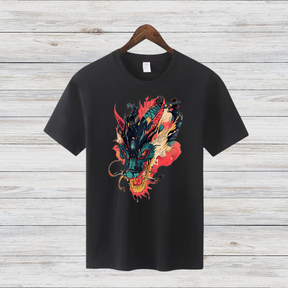 Mystischer Drachengeist | Asiatisches Drachen T-Shirt | Fantasy Kunst Shirt | Stilvolles Statement Shirt für Wintertage