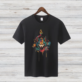 Mystischer Wolf | Künstlerisches T-Shirt | Wildes Design für Tierliebhaber | Cooles Statement Shirt für Männer