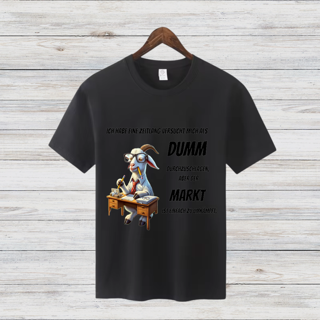 Clevere Ziege | Lustiges Statement-Shirt | Humorvolles Design | Winterliches Damen-T-Shirt