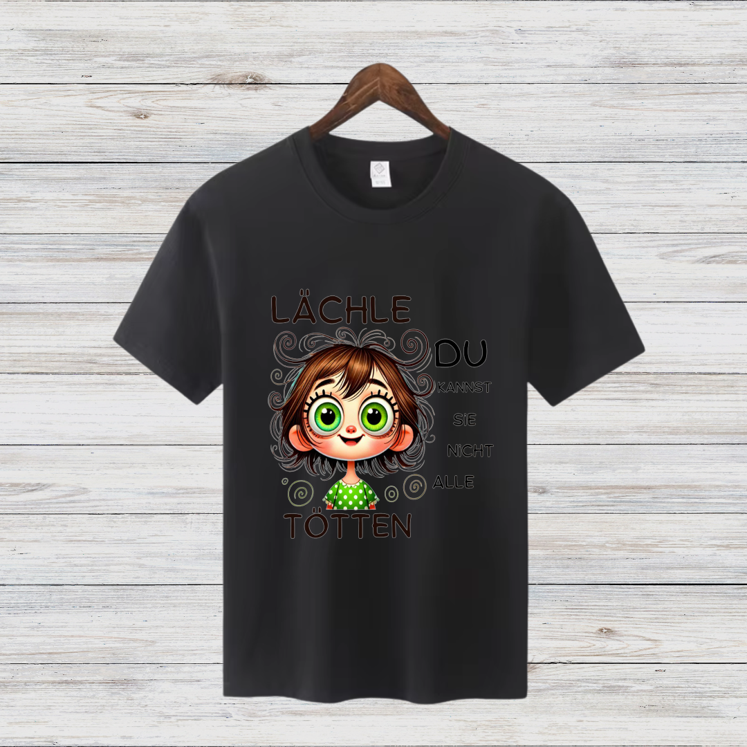 Lächel-Motiv T-Shirt | Humorvolles Statement | Lustige Weihnachten | Shirt für Frauen