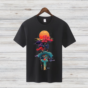 Magischer Winterbaum | Künstlerisches T-Shirt | Mystisches Naturdesign | Stilvolles Shirt für kalte Tage