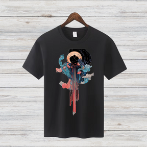 Kosmisches Kunst T-Shirt | Mystisches Design | Stilvolles Statement Shirt | Baumwollshirt für kreative Köpfe