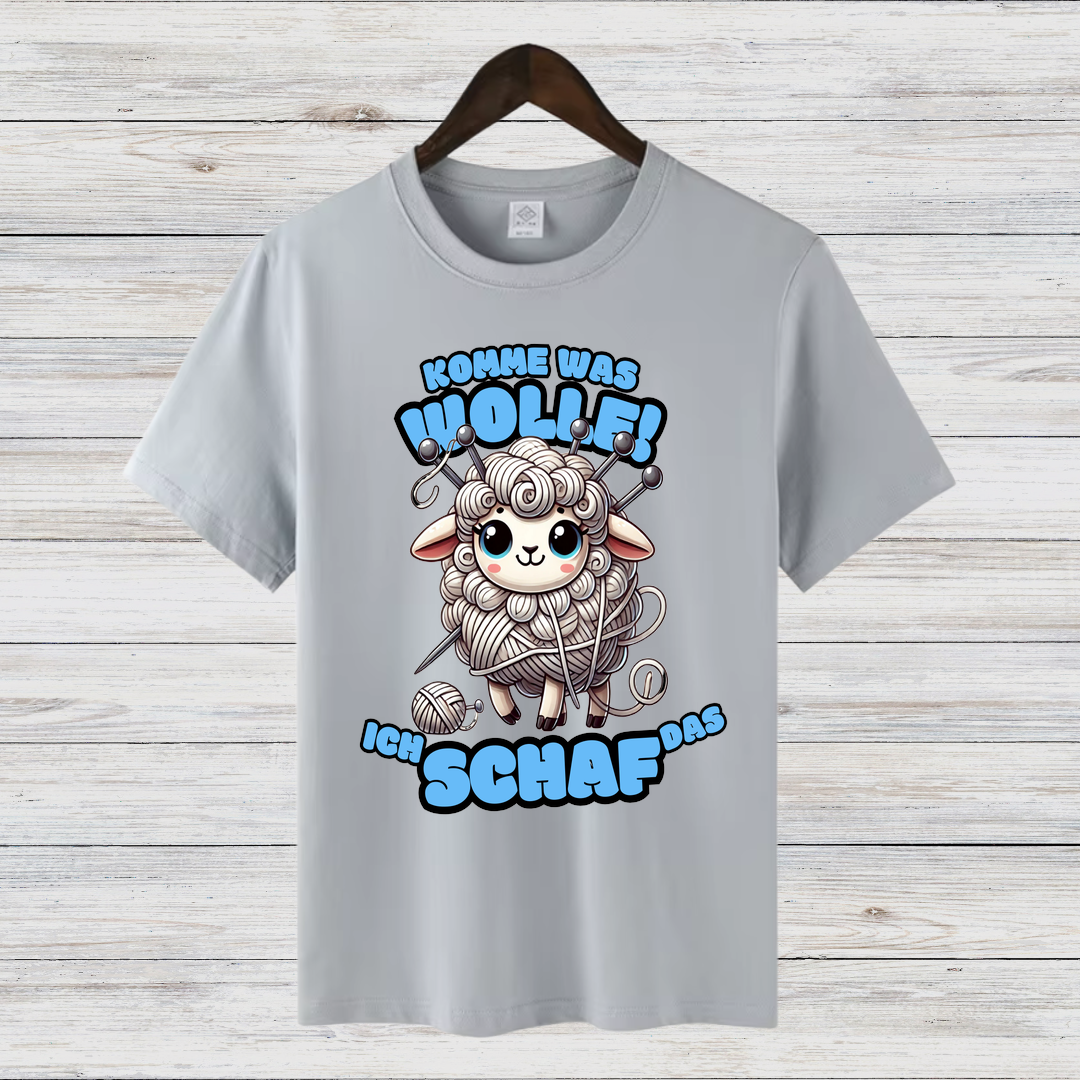 Komme was Wolle | Lustiges Strickshirt | Humorvolles Design mit Schaf-Motiv | Statement Shirt für Strick-Fans