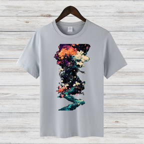 Magischer Winterbaum | Künstlerisches T-Shirt | Natur trifft Fantasie | Stilvolles Baumwollshirt für die kalte Jahreszeit