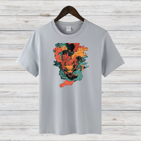 Mystischer Drachengeist | Asiatisches Fantasy Shirt | Stylisches Winter-Statement | Baumwollshirt für Drachen-Fans