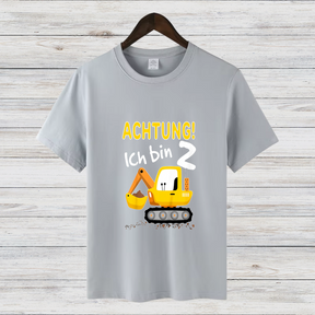 Baggerliebe zum 2. Geburtstag | Lustiges Kinder T-Shirt | Niedliches Bauarbeiter-Design | Perfekt für kleine Entdecker