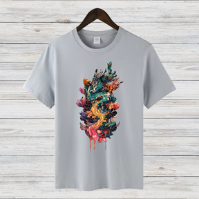 Magisches Drachen-Shirt | Künstlerisches Fantasy T-Shirt | Mystisches Design | Stilvolles Baumwollshirt für Fantasy-Fans