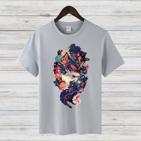 Magischer Winterwolf | Mystisches Kunst T-Shirt | Fantasievolles Design | Trendiges Shirt für die kalte Jahreszeit