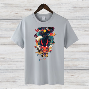 Mystischer Drachengeist | Asiatisches Kunst T-Shirt | Fantasievolles Design | Streetwear Shirt für Wintertage