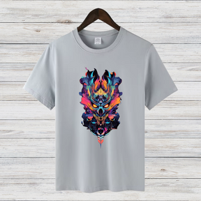 Feuerdämon Shirt | Mystisches Totenkopf Design | Stylisches Fantasy T-Shirt | Streetwear für Rebellen