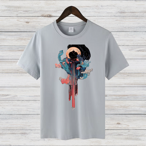 Kosmisches Kunst T-Shirt | Mystisches Design | Stilvolles Statement Shirt | Baumwollshirt für kreative Köpfe