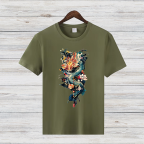 Magischer Drachen | Mystisches Fantasy T-Shirt | Kunstvolles Design | Stilvolles Statement Shirt für den Winter