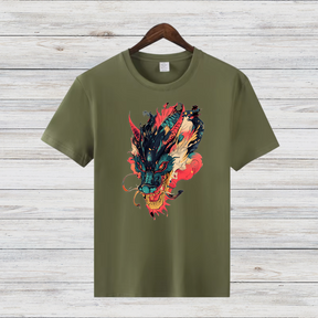 Mystischer Drachengeist | Asiatisches Drachen T-Shirt | Fantasy Kunst Shirt | Stilvolles Statement Shirt für Wintertage