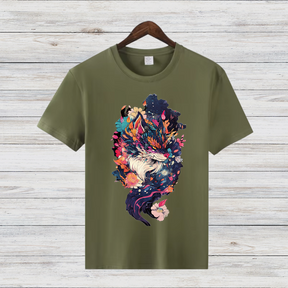 Magischer Winterwolf | Mystisches Kunst T-Shirt | Fantasievolles Design | Trendiges Shirt für die kalte Jahreszeit