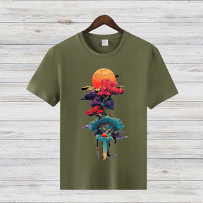 Magischer Winterbaum | Künstlerisches T-Shirt | Mystisches Naturdesign | Stilvolles Shirt für kalte Tage