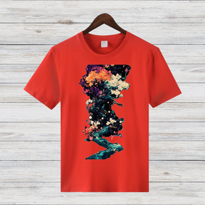 Magischer Winterbaum | Künstlerisches T-Shirt | Natur trifft Fantasie | Stilvolles Baumwollshirt für die kalte Jahreszeit