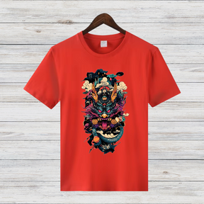 Mystischer Drachengeist | Asiatisches Kunst T-Shirt | Fantasievolles Drachen-Design | Stilvolles Statement Shirt für Wintertage