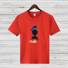 Galaxy Silhouette Shirt | Künstlerisches T-Shirt | Kreatives Design | Baumwollshirt für Stilbewusste