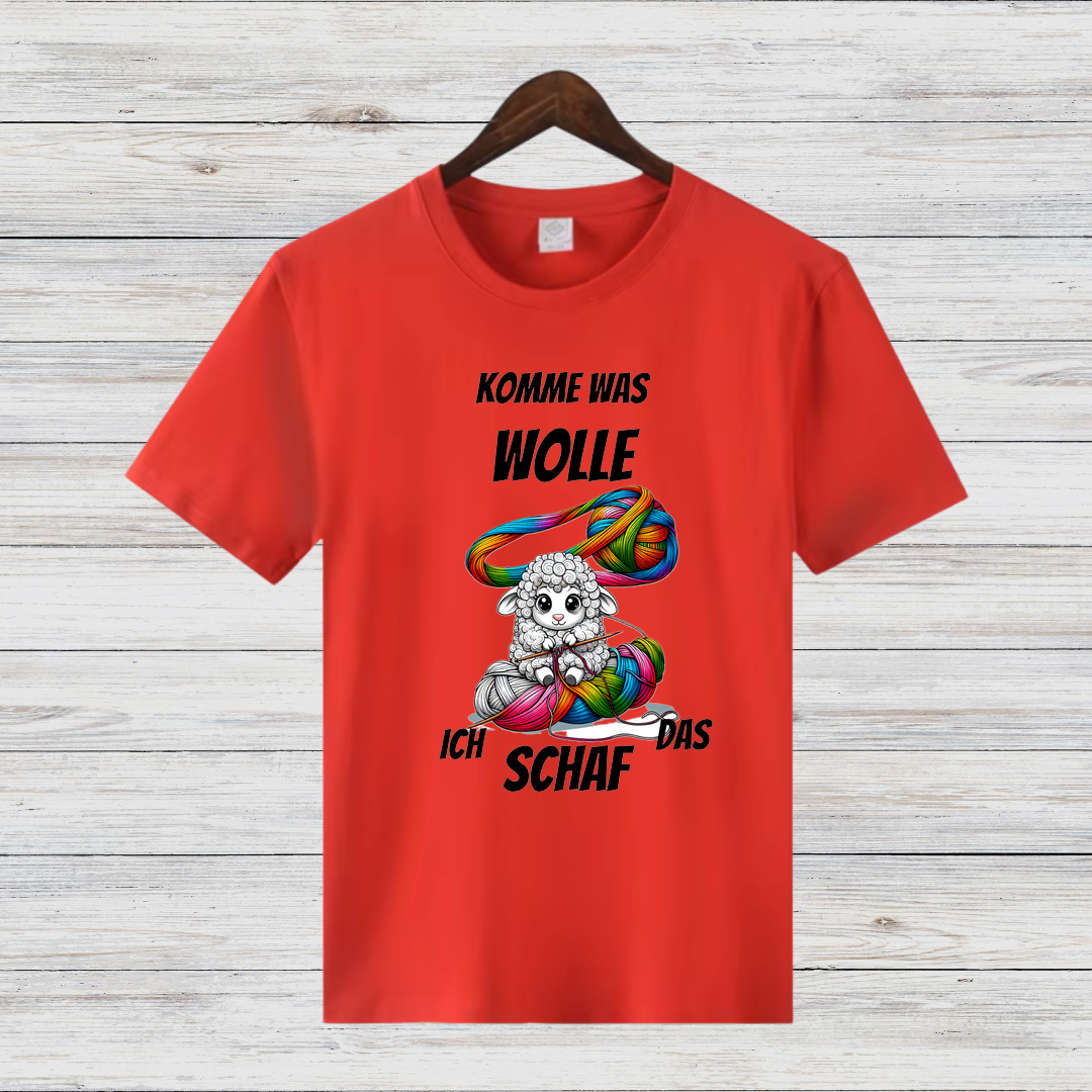 Komme was Wolle | Lustiges Statement Shirt | Humorvolles Schaf-Design | Perfekt für Kreative | Damen T-Shirt