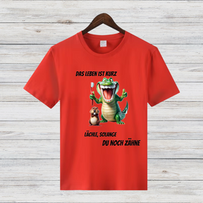 Krokodil & Hamster Shirt | Lustiges Statement | Humorvolles Design für Zahnliebhaber | Baumwoll-T-Shirt für kalte Tage