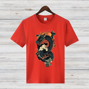 Mystischer Drache | Asiatisches Drachenmotiv | Stilvolles Wintershirt | Fantasy T-Shirt für Fans | Herren Shirt mit Drachen-Design