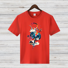Mystische Koi Fische | Asiatisches Kunst T-Shirt | Winterliches Statement Shirt | Elegantes Baumwollshirt für Stilbewusste