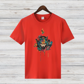 Mystischer Wolf | Künstlerisches T-Shirt | Wildes Design für Tierliebhaber | Cooles Statement Shirt für Männer