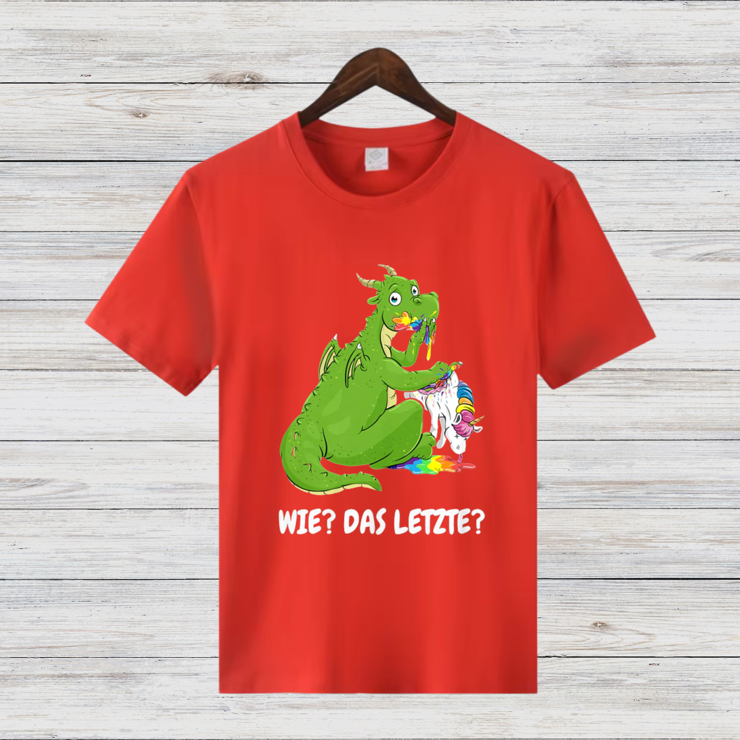 Drachenhumor | Lustiges T-Shirt mit Einhorn-Gag | Humorvolles Statement für Fantasy-Fans | Bequem und einzigartig