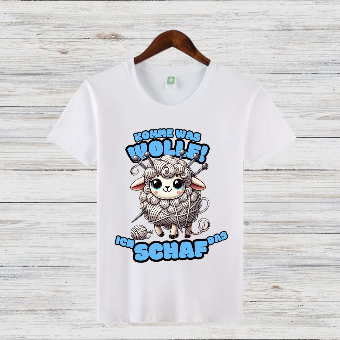 Komme was Wolle | Lustiges Strickshirt | Humorvolles Design mit Schaf-Motiv | Statement Shirt für Strick-Fans