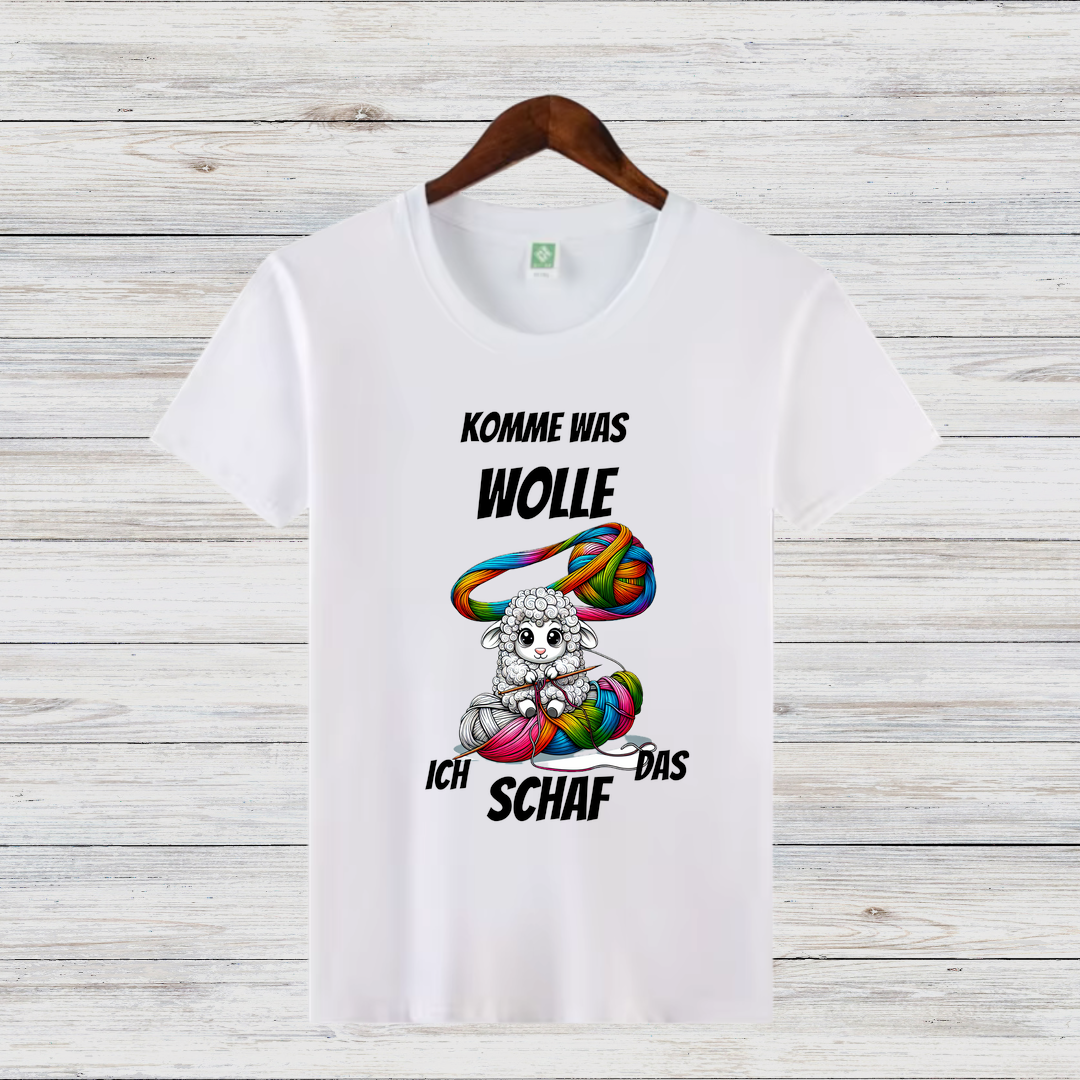 Komme was Wolle | Lustiges Statement Shirt | Humorvolles Schaf-Design | Perfekt für Kreative | Damen T-Shirt