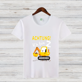 Baggerliebe zum 2. Geburtstag | Lustiges Kinder T-Shirt | Niedliches Bauarbeiter-Design | Perfekt für kleine Entdecker