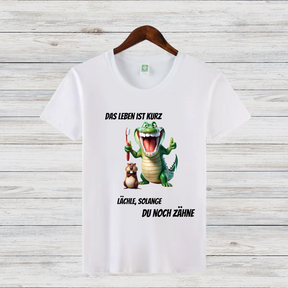 Krokodil & Hamster Shirt | Lustiges Statement | Humorvolles Design für Zahnliebhaber | Baumwoll-T-Shirt für kalte Tage