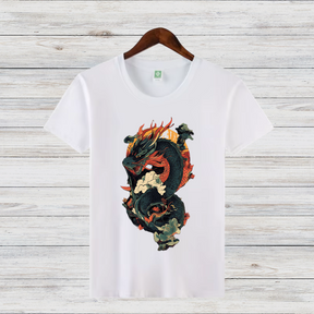 Mystischer Drache | Asiatisches Drachenmotiv | Stilvolles Wintershirt | Fantasy T-Shirt für Fans | Herren Shirt mit Drachen-Design
