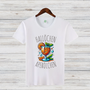 Hallöchen Aperölchen | Lustiges Party-Shirt | Stylisches Freizeitshirt | Geschenk für Aperol-Liebhaber