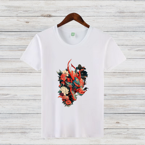 Drachenblüte | Mystisches Drachen T-Shirt | Asiatisches Kunstdesign | Stylisches Shirt für Fantasy-Fans
