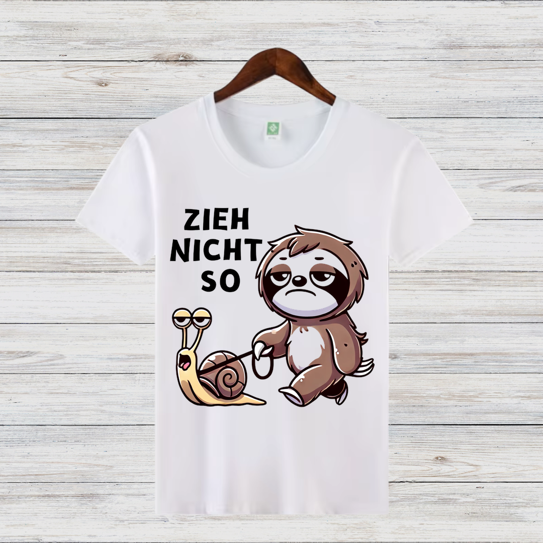 Zieh Nicht So | Lustiges Faultier T-Shirt | Humorvolles Schneckendesign | Statement Shirt für den Winter