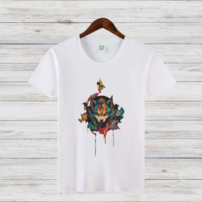 Mystischer Wolf | Künstlerisches T-Shirt | Wildes Design für Tierliebhaber | Cooles Statement Shirt für Männer