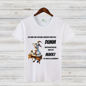 Clevere Ziege | Lustiges Statement-Shirt | Humorvolles Design | Winterliches Damen-T-Shirt