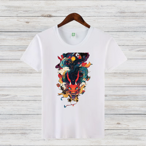 Mystischer Drachengeist | Asiatisches Kunst T-Shirt | Fantasievolles Design | Streetwear Shirt für Wintertage