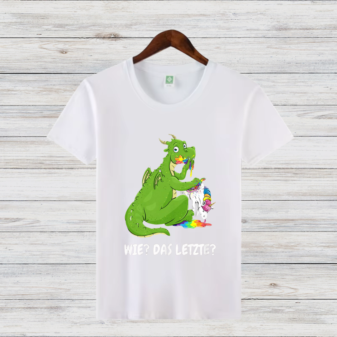 Drachenhumor | Lustiges T-Shirt mit Einhorn-Gag | Humorvolles Statement für Fantasy-Fans | Bequem und einzigartig