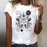 Rose pattern t-shirt