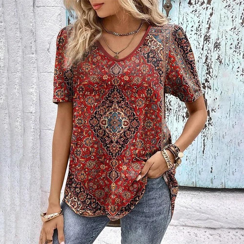 Flower magic short sleeve top