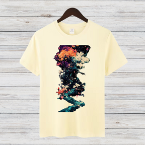 Magischer Winterbaum | Künstlerisches T-Shirt | Natur trifft Fantasie | Stilvolles Baumwollshirt für die kalte Jahreszeit