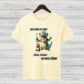 Krokodil & Hamster Shirt | Lustiges Statement | Humorvolles Design für Zahnliebhaber | Baumwoll-T-Shirt für kalte Tage